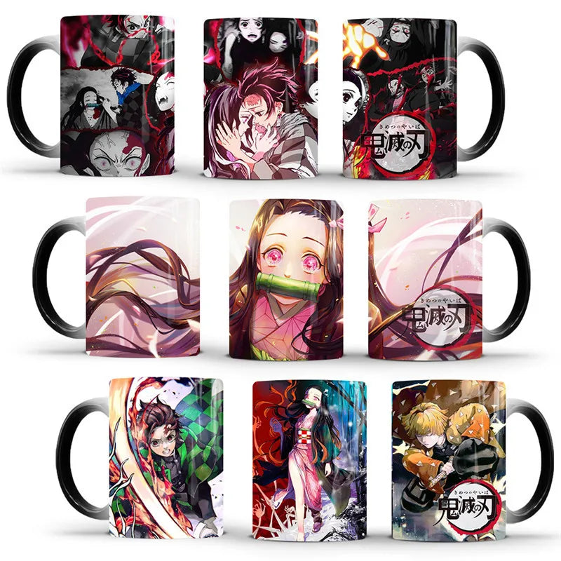 Creative Anime Demon Slayer Kimetsu No Yaiba Color Changing Coffee Mug Cup Magic Ceramic Cups Milk Cups Coffee Mugs Drinkware