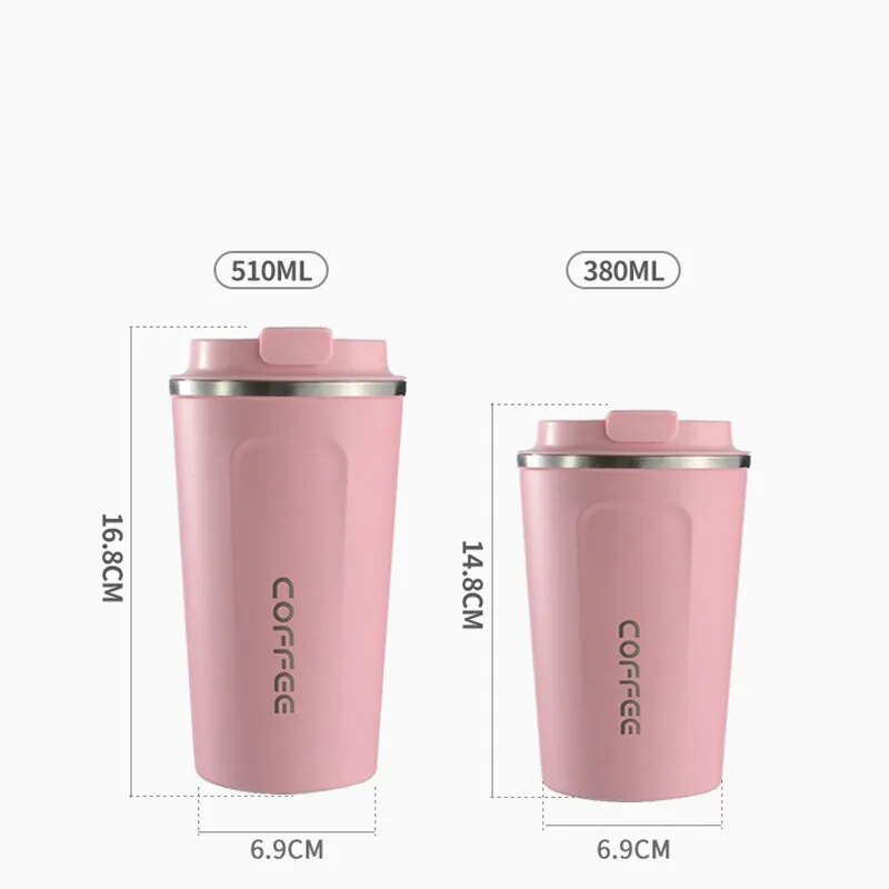 Stainless Steel Coffee Mug Leak-Proof Thermos Travel Thermal Cup Vacuum Flask Vehicle Portable Cups Christmas Gift