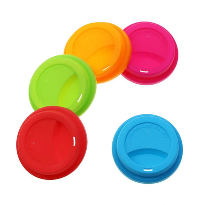 9cm Universal Reusable Silicone Cup Lids Fresh Cover Silicone Insulation Anti-Dust Cup Cover Coffee Mug Lids Cup Sleeve