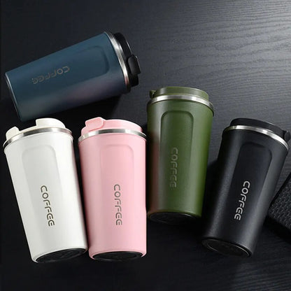 Stainless Steel Coffee Mug Leak-Proof Thermos Travel Thermal Cup Vacuum Flask Vehicle Portable Cups Christmas Gift