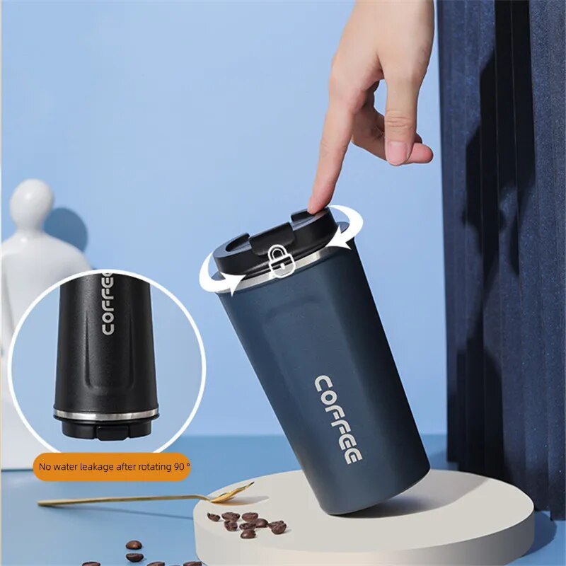 Stainless Steel Coffee Mug Leak-Proof Thermos Travel Thermal Cup Vacuum Flask Vehicle Portable Cups Christmas Gift