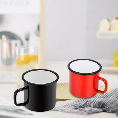 Enamel Coffee Mugs 350ML Creative Coffee Cup Travel Tea Cup Milk Enamelware Mugs Home Kitchen Drinkware Christmas Party Gifts